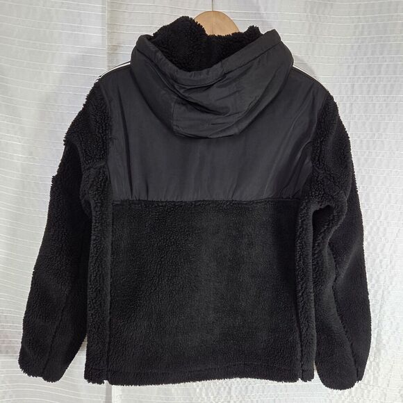 Calvin Klein Sherpa Jacket Men’s S Full Zip Black w/ Stripe and Logo - Picture 3 of 11